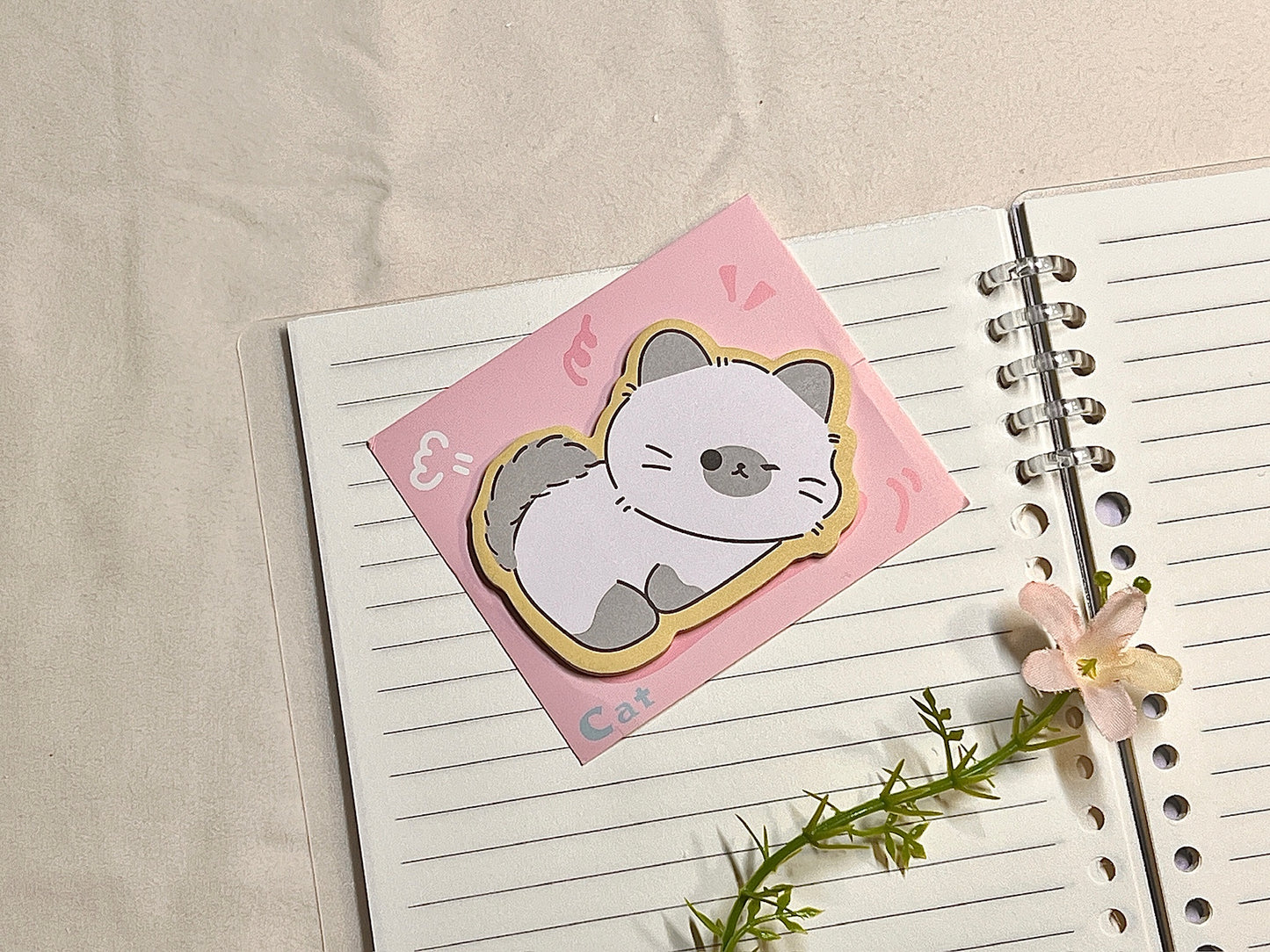 Kitty Die-Cut Sticky Note