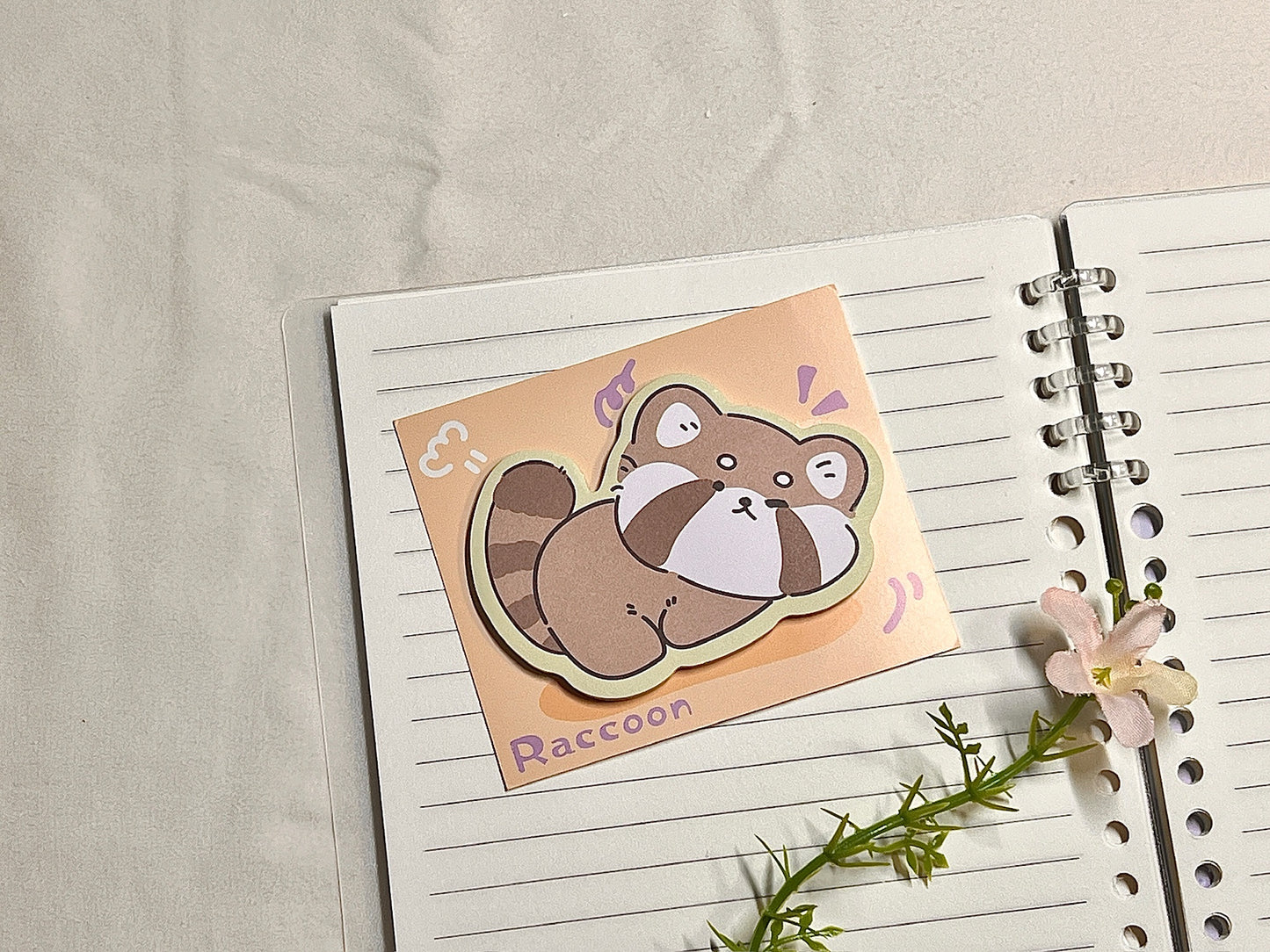 Raccoon Die-Cut Sticky Note