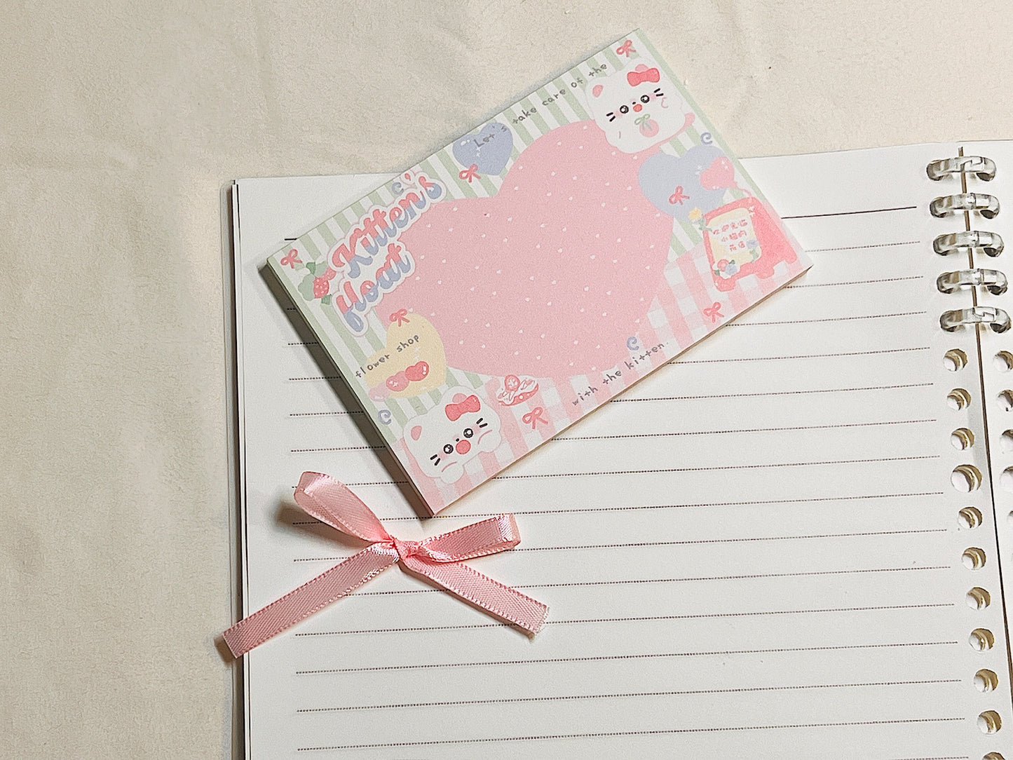 Flower Kitten Memo Pad