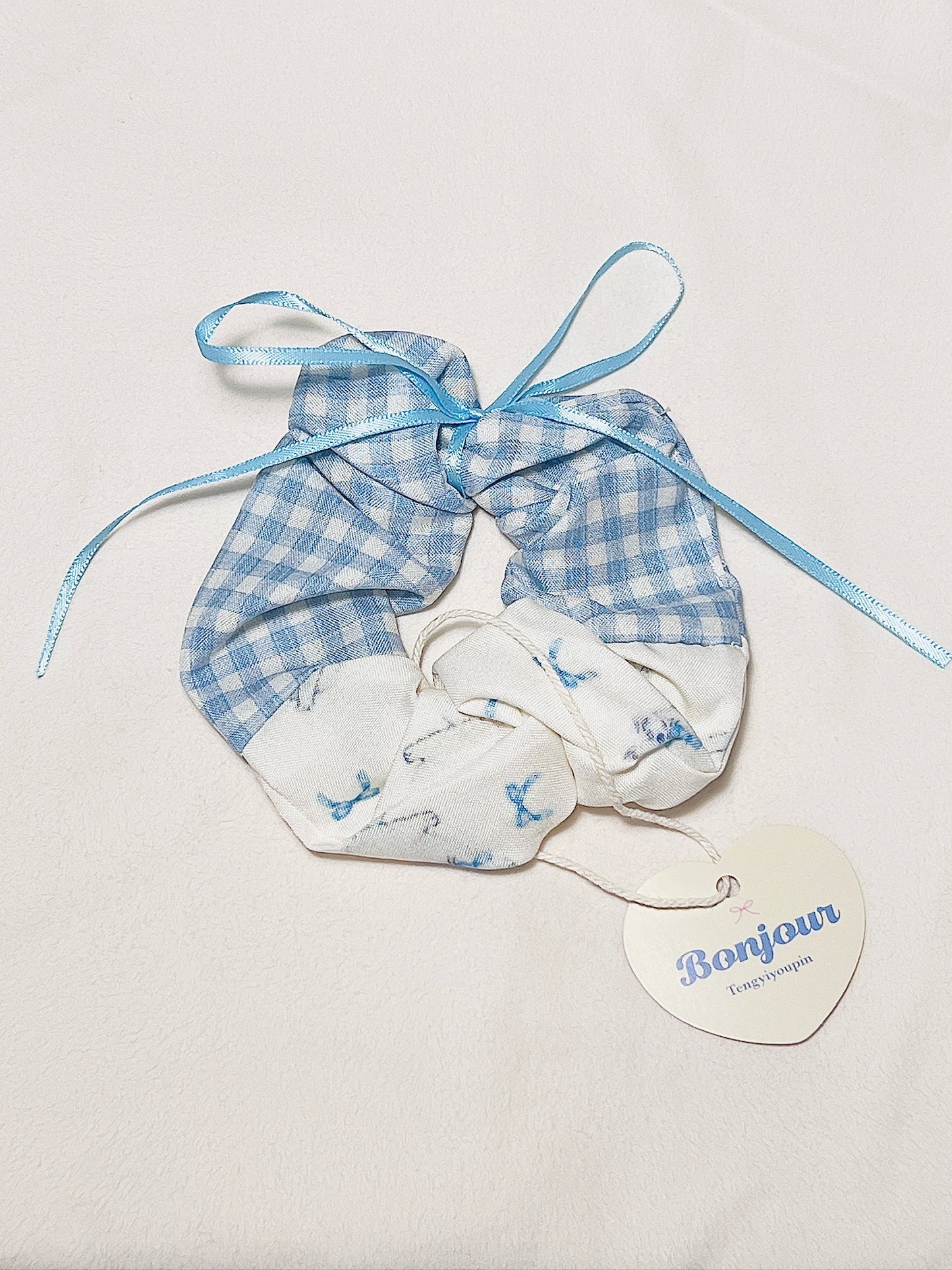 Kitten Gingham Scrunchie