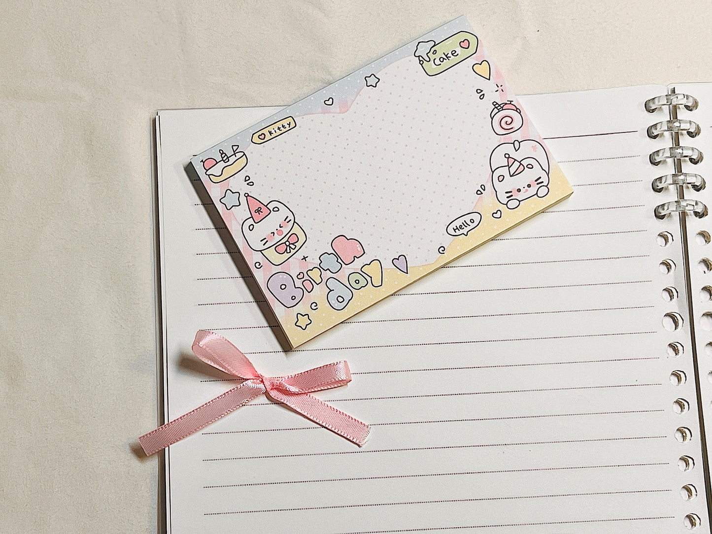 Birthday Kitty Memo Pad